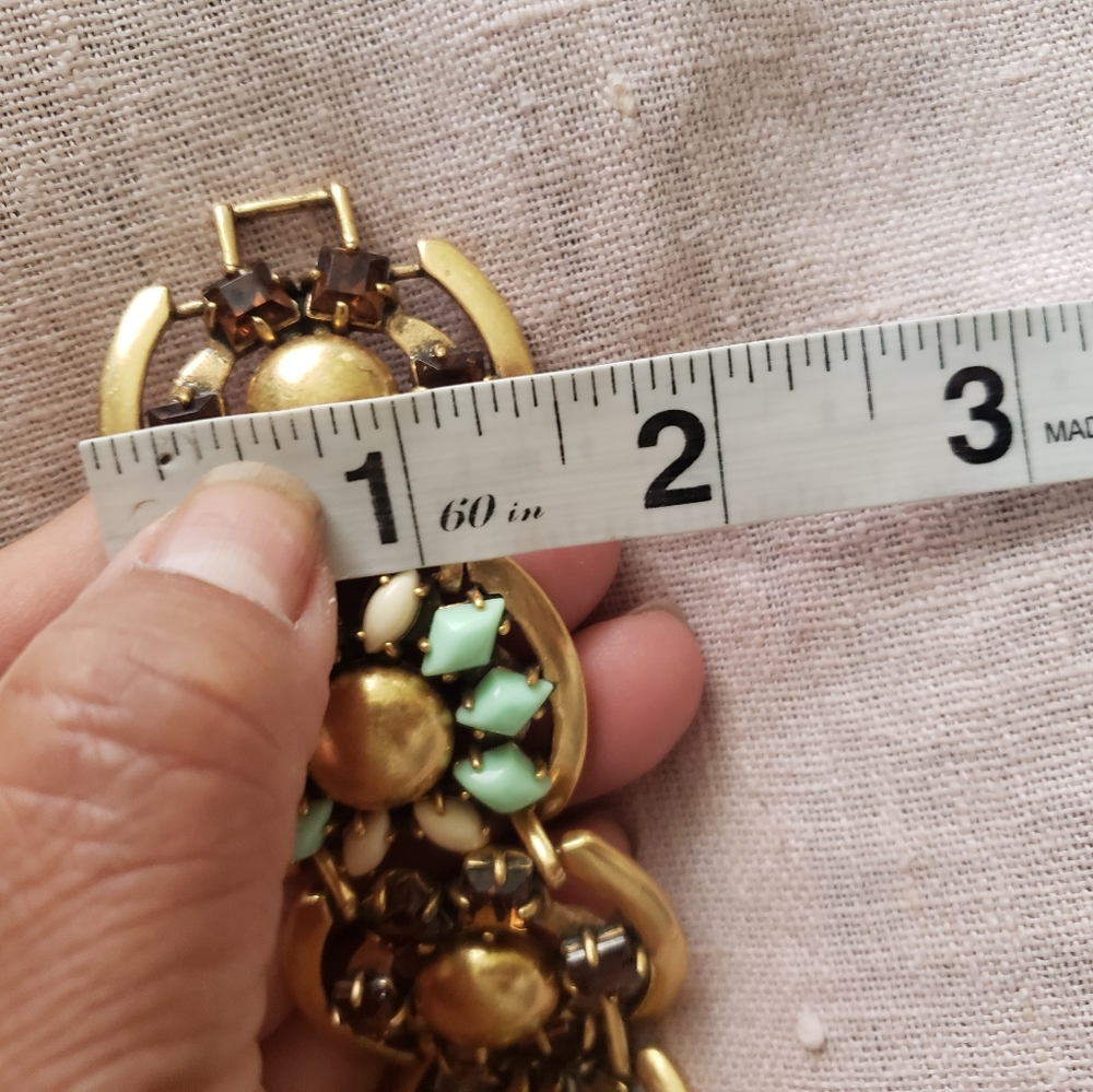 Stella & Dots Gold and Mint Statement Bracelet - Picture 4 of 6